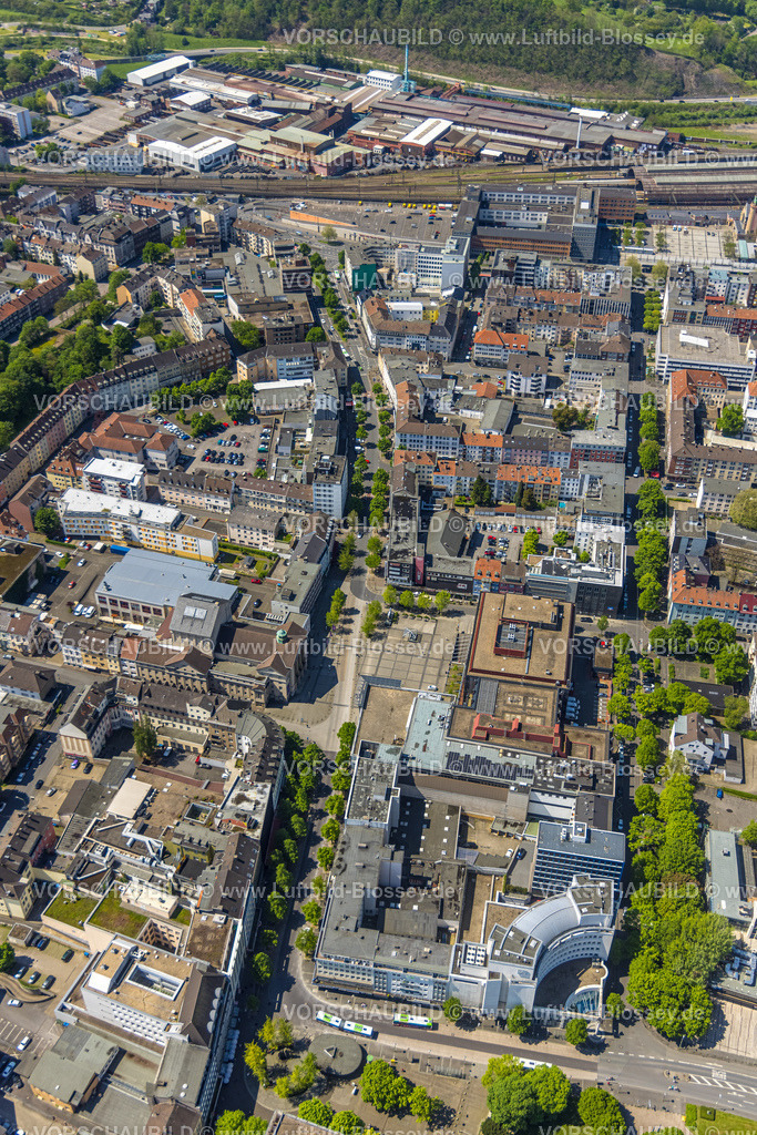 Hagen230502365 | Luftbild, City Einkaufsstraße Elberfelder Straße, Theaterplatz, Mittelstadt, Hagen, Sauerland, Nordrhein-Westfalen, Deutschland