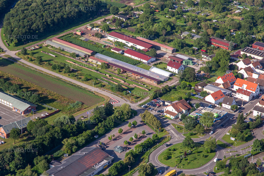 Luftbild: Landwirtschaftliche Hallen Am Ettenbaum in Kandel im Bundesland Rheinland-Pfalz in Deutschland. Foto: IMG_141838.jpg vom 18.06.2024 durch Werner Riehm/FLY-FOTO.de