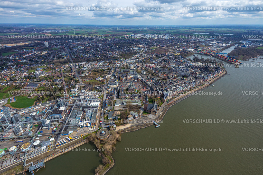 Emmerich230300222 | Luftbild, KLK Emmerich, KLK Oleo Chemiewerk, Ortsansicht und Rheinpromenade, Emmerich am Rhein, Niederrhein, Nordrhein-Westfalen, Deutschland