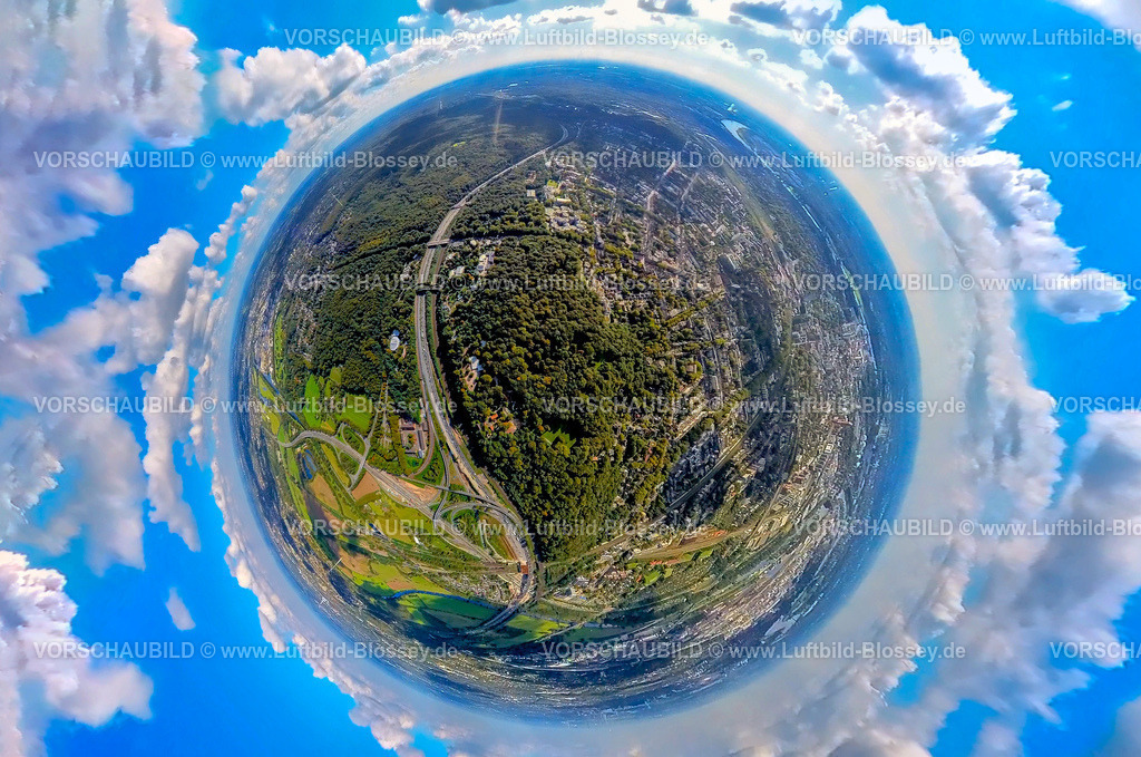 Duisburg241090049Zoo | Luftbild, Zoo Duisburg im Waldgebiet Kaiserberg an der Autobahn A3, Erdkugel, Fisheye Aufnahme, Fischaugen Aufnahme, 360 Grad Aufnahme, tiny world, little planet, fisheye Bild, Duissern, Duisburg, Ruhrgebiet, Nordrhein-Westfalen, Deutschland