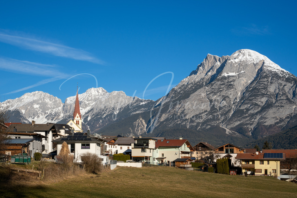 Flaurling | Wintermorgen in Flaurling mit Blick auf die Hohe Munde