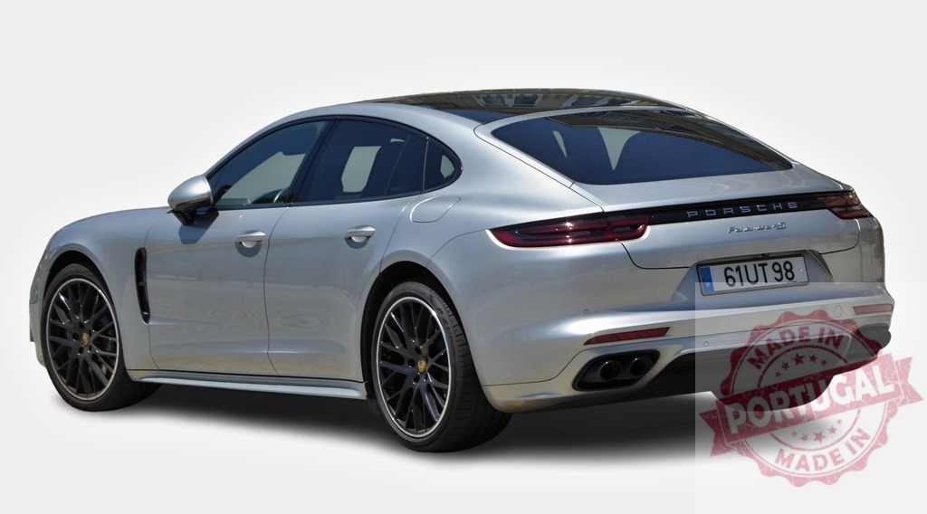 Porsche Panamera 4S showcasing its elegant design and sporty features | Silver Porsche Panamera 4S parked, highlighting its sleek silhouette and powerful presence - Realisiert mit Pictrs.com