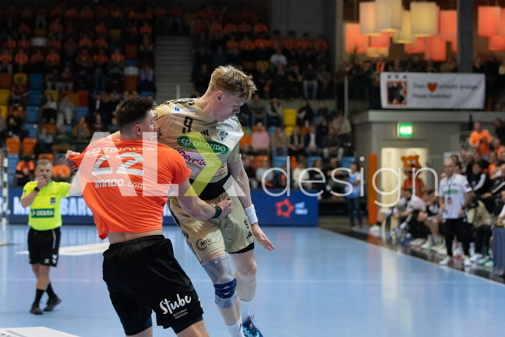 Handball I Herren I Saison 2025-2026 I EHF EUROPEAN LEAGUE 2025/26 | Men I Main Round I 2. Spieltag I Kadetten Schaffhausen - TSV Hannover-Burgdorf I 24.02.2026 | 9 Vilhelm Poulsen (FO) (TSV Hannover-Burgdorf) – Rückraum rechts - Realisiert mit Pictrs.com