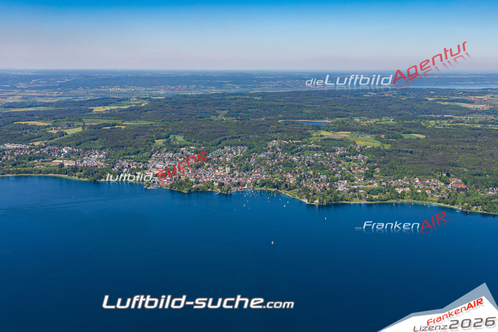 Aktuelles Luftbild von  Tutzing - Die Luftaufnahme wurde 2021 mittels UL-Flugzeug erstellt ( keine Drohne ) - hochauflösende Kamera-Systeme von  Canon -Beste Qualität - Für grossformatige Ausdrucke geeignet. Die Geschenkidee !