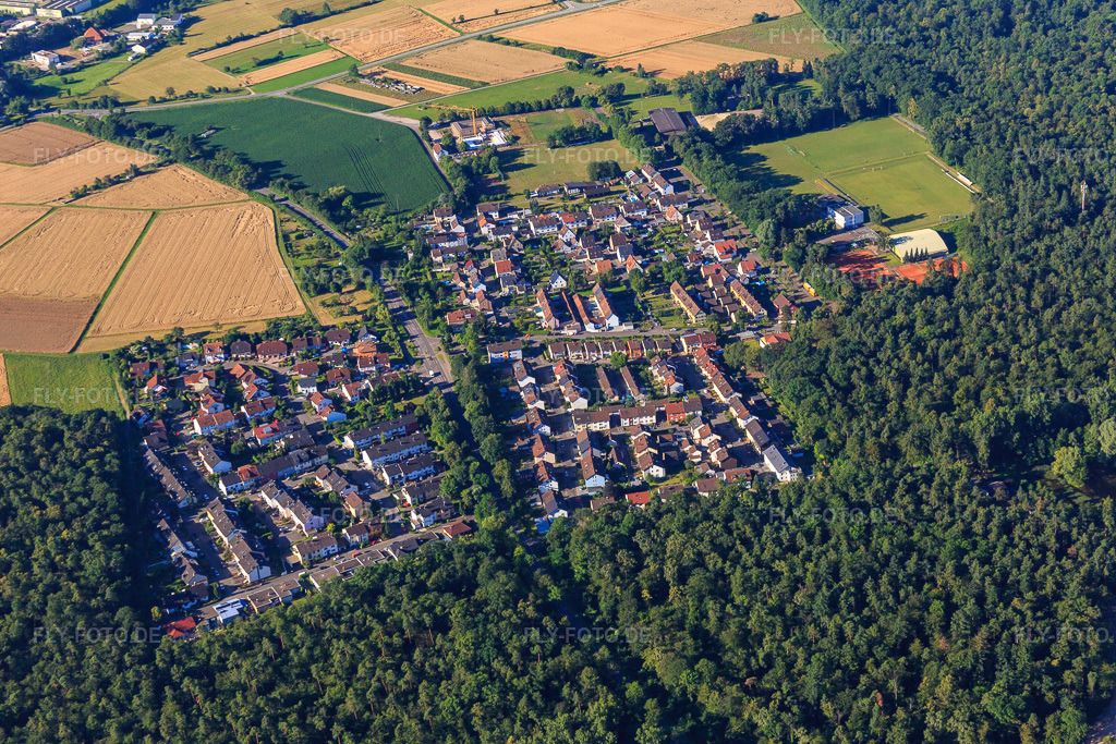 Luftbild: Ortsteil Waldbrücke in Weingarten im Bundesland Baden-Württemberg in Deutschland. Foto: IMG_091766.jpg vom 10.07.2016 durch Werner Riehm/FLY-FOTO.de
