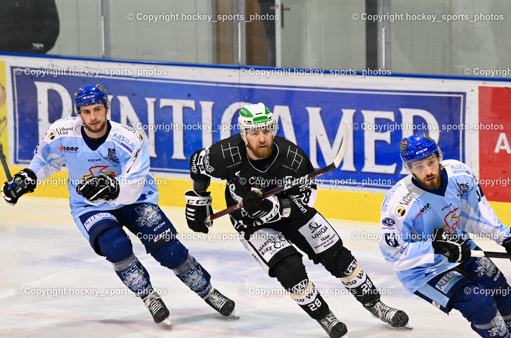 ESC Steindorf vs. SC Hohenems 11.3.2023 | #77 Wuntschek Manuel, #28 Fussenegger Jürgen, #61 Friedrich Daniel