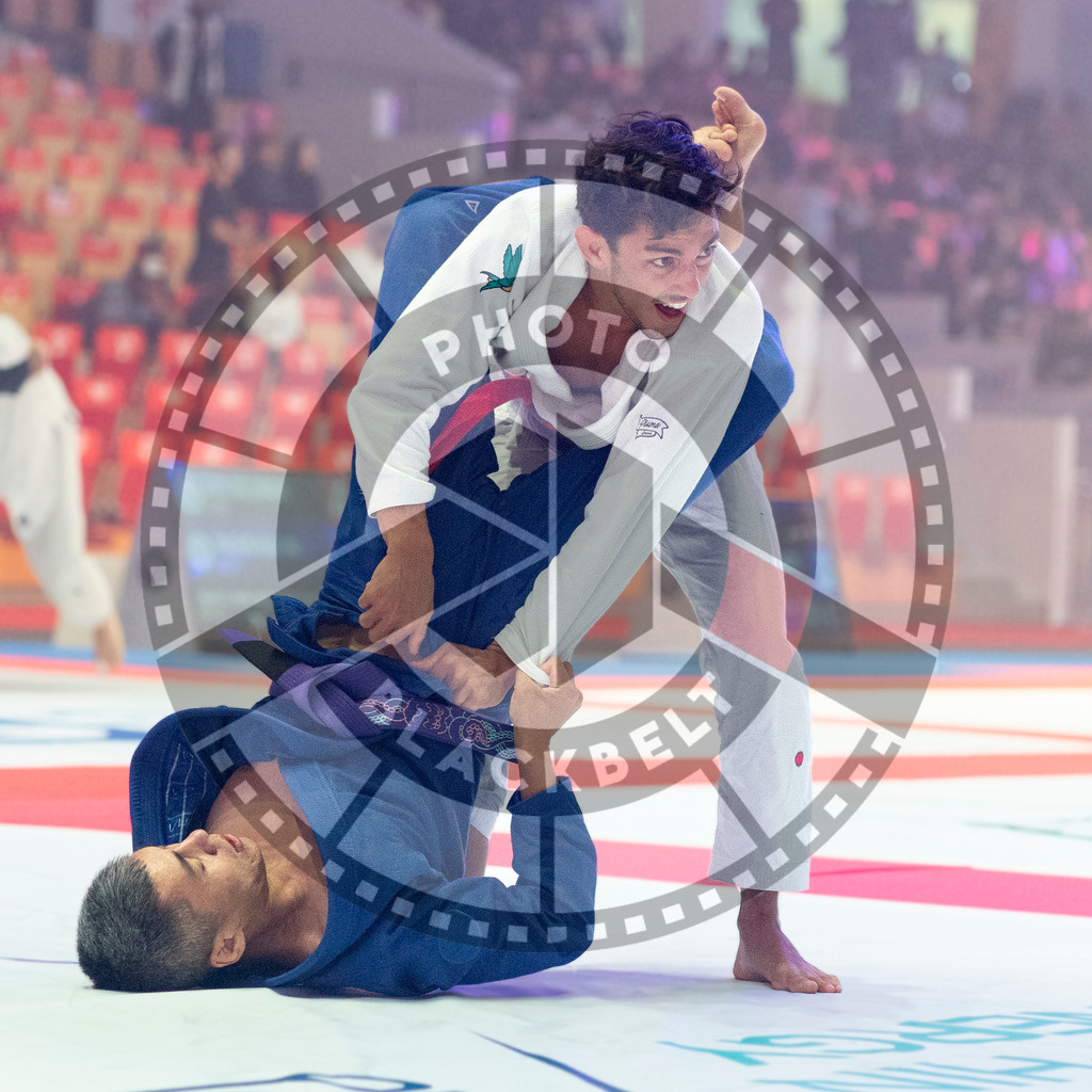 20231106PBB0119 | Fighters compete during the AJP World Master Championship in the Mubadala Arena in Abu Dhabi, Arab United Emirates, on November 6, 2023.
