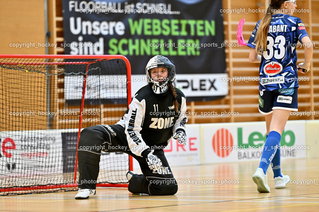VSV Unihockey Damen vs. FCB München | #1 Hannah Maria Kofler VSV Unihockey, #33 Marie-Sophie Brabant VSV Unihockey, VSV Unihockey Damen vs. FCB München, VSV Unihockey Damen vs. FCB München am 24.01.2026 in Villach (Ballspielhalle St. Martin), Austria, (Photo by Bernd Stefan)