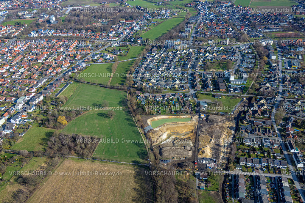 Hamm230216185 | Luftbild, Bauarbeiten Lippeverband, Renaturierung Erlenbach zwischen Mennenkamp und Geithe, Uentrop, Hamm, Ruhrgebiet, Nordrhein-Westfalen, Deutschland