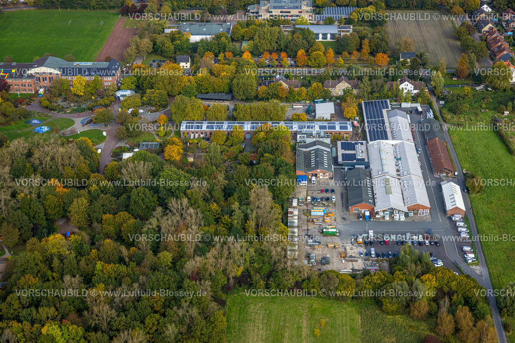 Hamm241015039 | Luftbild, Maximilianpark Maxipark, Maxigastro und Werkstatthalle, herbstliche Bäume, Uentrop, Hamm, Ruhrgebiet, Nordrhein-Westfalen, Deutschland