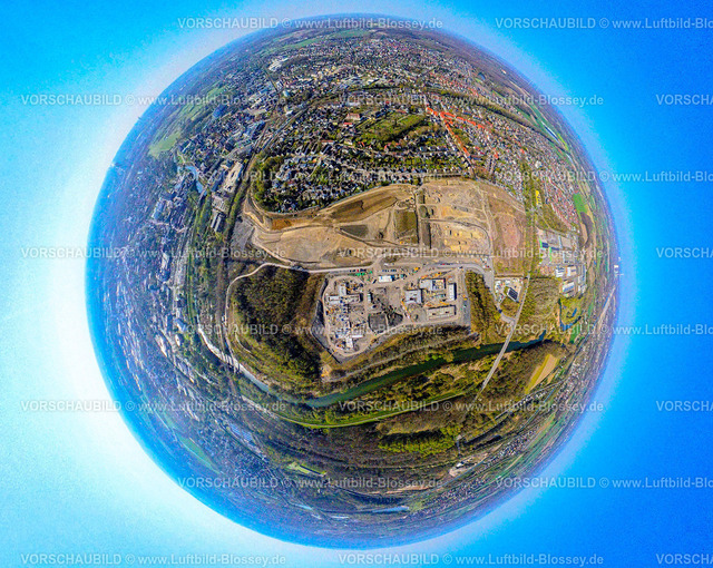 Luenen250490040OstWestfalen | Luftbild, Brachfläche Landschaftspark Viktoria Westfaliastraße für geplante IGA 2027 und Zukunftsgarten, Alte Viktoriazeche, Lünen Ost, Erdkugel, Fisheye Aufnahme, Fischaugen Aufnahme, 360 Grad Aufnahme, tiny world, little planet, fisheye Bild, Lünen, Ruhrgebiet, Nordrhein-Westfalen, Deutschland