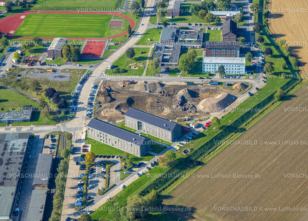 Unna220900096 | Luftbild, Glückauf Kaserne mit Baustelle, Königsborn, Unna, Ruhrgebiet, Nordrhein-Westfalen, Deutschland