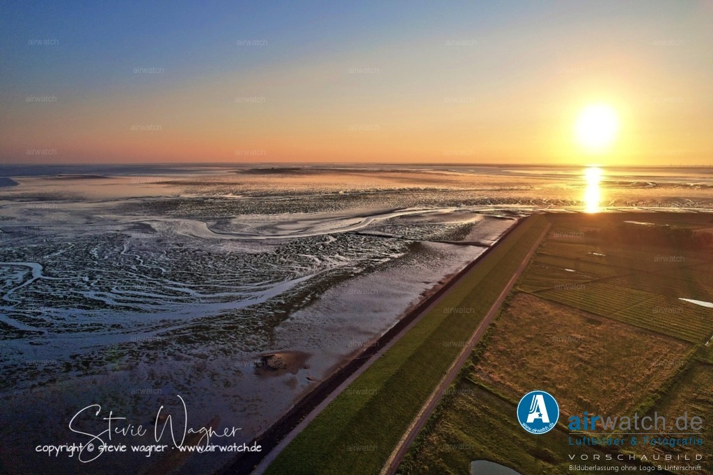 Luftbild Nordstrand, LangerDeich, Dreisprung, Püttenweg, Trendermarsch, Husumer Bucht | Luftbild Nordstrand, LangerDeich, Dreisprung, Püttenweg, Trendermarsch, Husumer Bucht