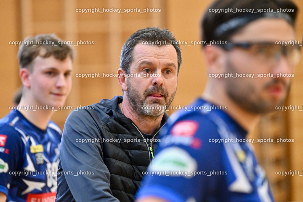 VSV Unihockye vs. KAC Floorball | Headcoach VSV Unihockey Harald Felsberger, VSV Unihockye vs. KAC Floorball, VSV Unihockye vs. KAC Floorball am 13.04.2025 in Villach (Ballspielhalle St. Martin), Austria, (Photo by Bernd Stefan)