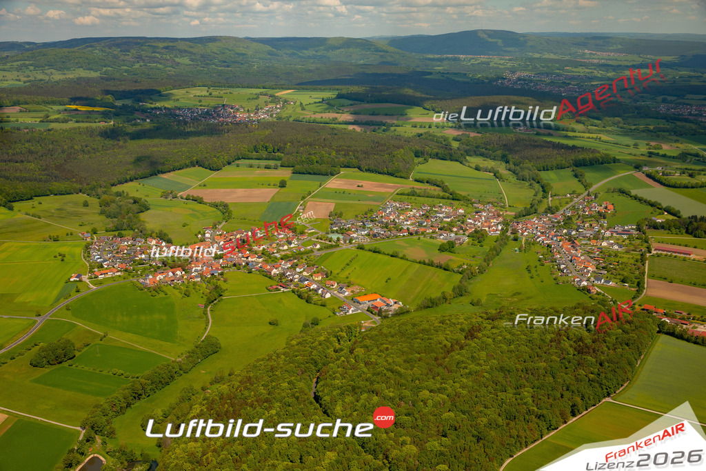 Das Luftbild zeigt : Katzenbach Burkardroth - Die Luftaufnahme wurde 2024 vom UL-Flugzeug aus erstellt ( keine Drohne ) - Hochauflösende Luftaufnahme - Für grossformatige Ausdrucke geeignet. Die Geschenkidee !Mit Lizenz und Bildrechte bestellbar