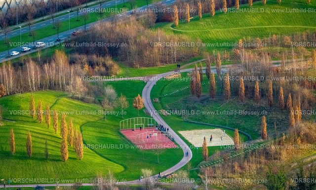 Essen230101597 | Luftbild, Krupp-Park Sportanlage, Wiesen mit Baumreihe, Westviertel, Essen, Ruhrgebiet, Nordrhein-Westfalen, Deutschland
