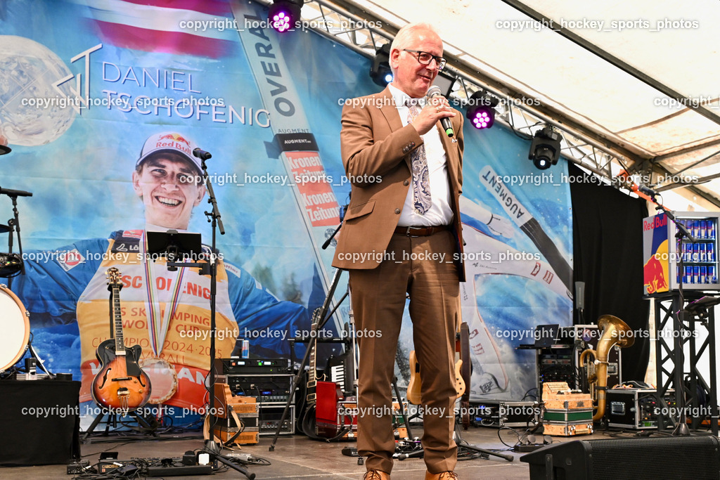 Empfang Daniel Tschofenig | Landtagspräsident Kärnten Reinhart Rohr, Empfang Daniel Tschofenig, Empfang Daniel Tschofenig am 10.05.2025 in Hohenthurn (Mehrzweckhaus Hohenthuurn), Austria, (Photo by Bernd Stefan)