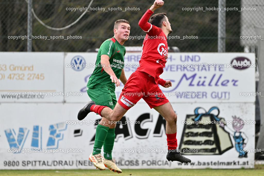 FC ASKÖ Gmünd vs. SV Rapid Lienz | #20 Dominic Girstmair Rapid Lienz, #14 Stephan Gigler FC Gmünd, FC ASKÖ Gmünd vs. SV Rapid Lienz, FC ASKÖ Gmünd vs. SV Rapid Lienz am 09.11.2025 in Ferlach (Ballspielhalle Ferlach), Austria, (Photo by Bernd Stefan)