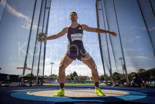 Multisport Event; Ratingen, 28.06.2026 | RATINGEN, GERMANY - JUNE 28, 2026 : Téo Bastien (FRA / France) during the decathlon’s discus throw of the Multisport Event at Stadion Ratingen on June 28, 2026 in Ratingen, Germany.