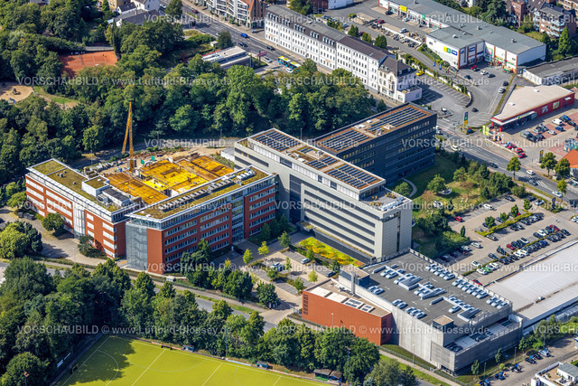 Muelheim220802109 | Luftbild, Firmensitz ALDI International Services SE, Baustelle, Solardach, Saarn, Mülheim an der Ruhr, Ruhrgebiet, Nordrhein-Westfalen, Deutschland