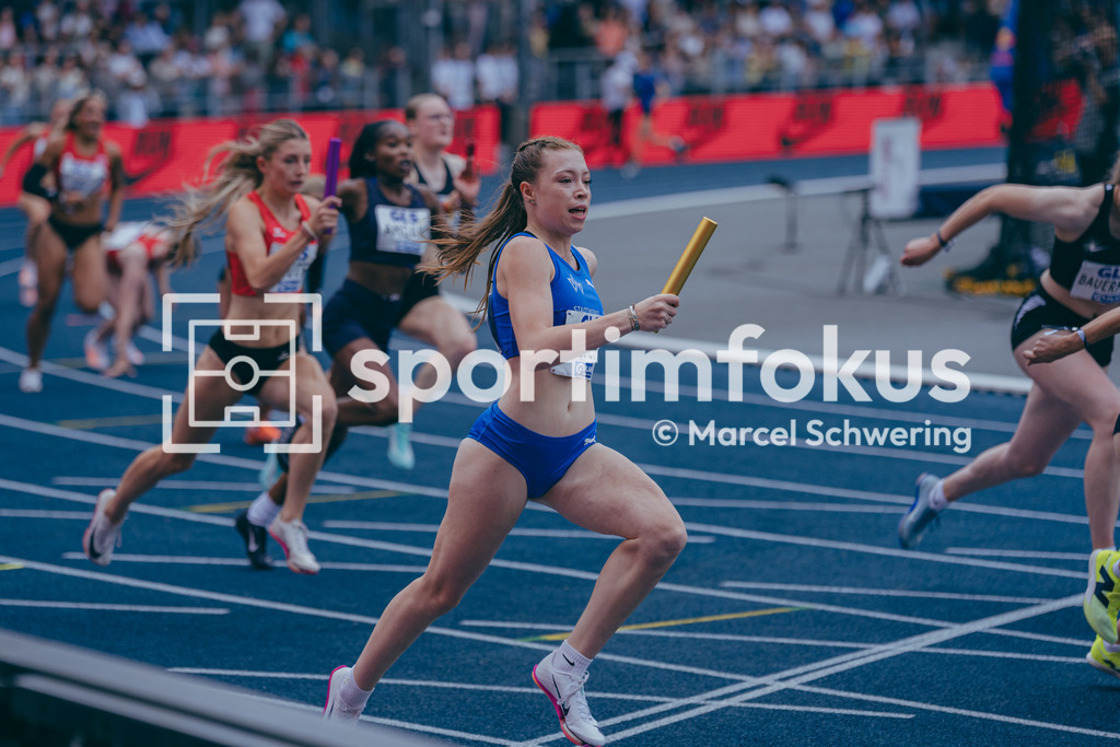 Deutsche Meisterschaften der Frauen und Männer 2026 | Lani Halemeier, TV Wattenscheid 01, 4x100-Meter-Staffel, Deutsche Meisterschaften der Frauen und Männer 2026, Lohrheidestadion Bochum-Wattenscheid, 26.07.2026. Foto: Marcel Schwering / sportimfokus - Realisiert mit Pictrs.com