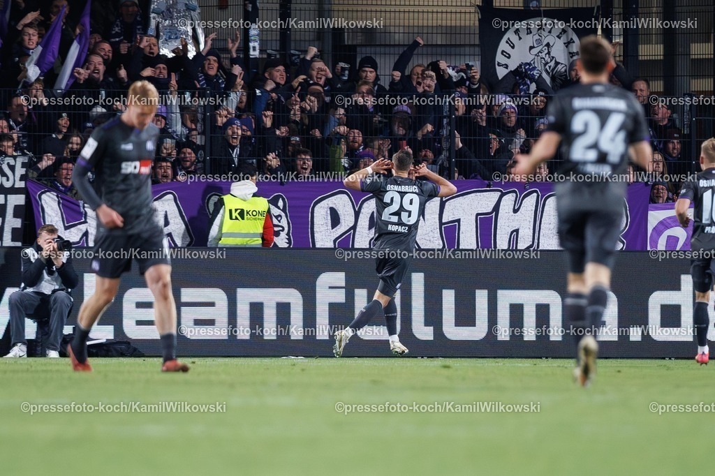 xKWIx30112501050 | 30.11.2025, xkwix, Fußball, 3. Liga, SSC Verl - VfL Osnabrück, Sportclub Arena: Torjubel nach dem Tor zum 2:1 durch David Kopacz (VfL Osnbrück #29)Photo:xKamilxWilkowskixPressefotoKochx