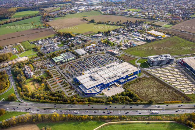 Kamen221012622 | Luftbild, Ikea Einrichtungszentrum, Parkplätze,  Gewerbegebiet Unna/Kamen, Südkamen, Kamen, Ruhrgebiet, Nordrhein-Westfalen, Deutschland