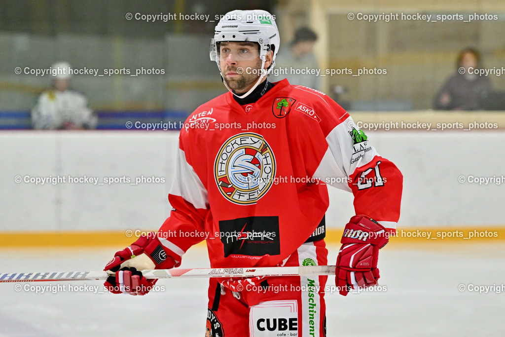 ESV Ferlach vs. UECR Eisbären Huben | #21 Kreuter David ESV Ferlach, ESV Ferlach vs. UECR Eisbären Huben, ESV Ferlach vs. UECR Eisbären Huben am 31.10.2025 in Ferlach (HTC Eishalle Ferlach), Austria, (Photo by Bernd Stefan)