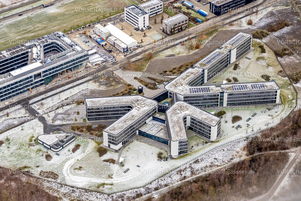 Dortmund221201847 | Luftbild, Gewerbegebiet Technologiepark Phoenix West, Baustelle und Neubau, Amprion Firmengebäude, Hörde, Dortmund, Ruhrgebiet, Nordrhein-Westfalen, Deutschland