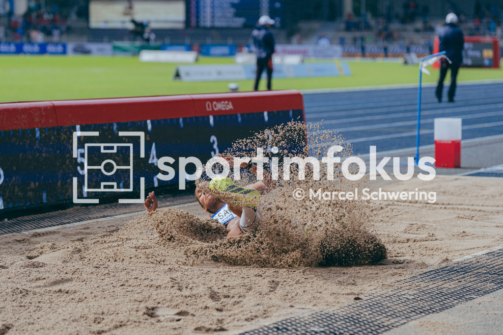 Deutsche Meisterschaften der Frauen und Männer 2026 | Mikaelle Assani, Karlsruher SC, Weitsprung, Deutsche Meisterschaften der Frauen und Männer 2026, Lohrheidestadion Bochum-Wattenscheid, 26.07.2026. Foto: Marcel Schwering / sportimfokus - Realisiert mit Pictrs.com