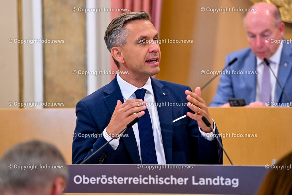 Landhaus Linz_ Promenade_ Landtagssitzung_ 13.06.2024-84 | 13.04.2024, Landhaus Linz AUT, Promenade, Landtagssitzung, im Bild LR Wolfgang Hattmannsdorfer (VP)