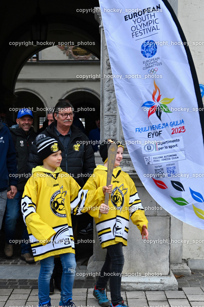 European Youth Olympic Festival EYOF 2023 Pressekonferenz | Obmann EC Hornets Spittal Ludwig Zauchner, Jugendspieler EC Hornets Spittal