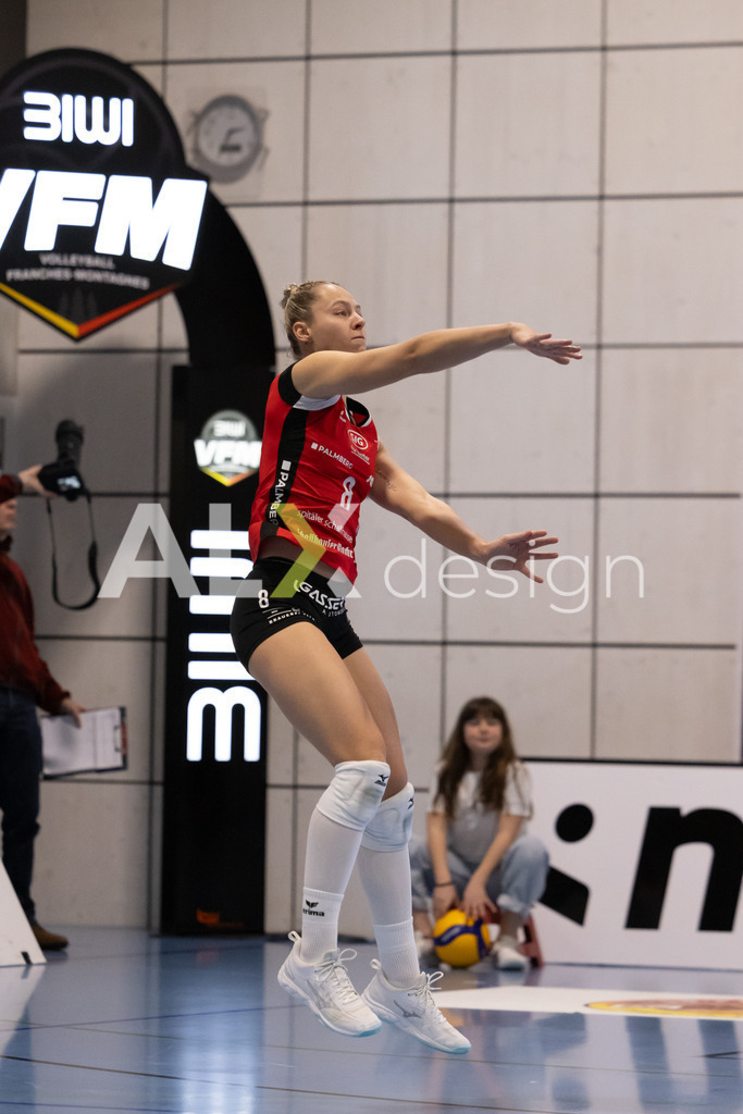 Volleyball I Frauen I Saison 2025-2026 I Volleyball NLA | Women I 1/4 Finals I  BIWI VFM - VC Kanti Schaffhausen I 01.03.2026 | 8 Lina-Marie Lieb (DE) (VC Kanti Schaffhausen) – Aussen - Realisiert mit Pictrs.com