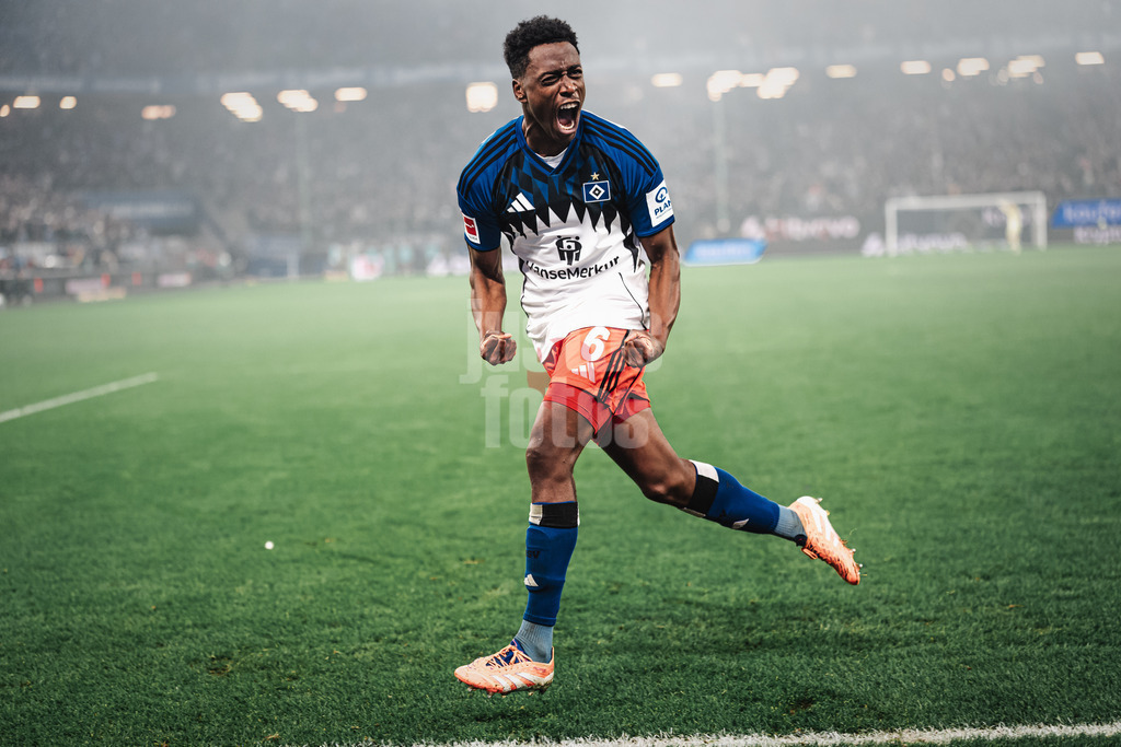 Fußball | Männer | Saison 2025/2026 | 1. Fußball-Bundesliga | 13. Spieltag | Hamburger SV vs. SV Werder Bremen | 07.12.2025 | Torjubel Albert Sambi Sambi Lokonga (#6, HSV)