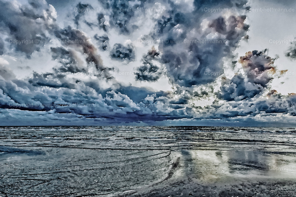 PDM2_2175_DK_Roem_180x120 | DIGITALKUNST. Wilde Wolken - Sturm zieht auf. __ Herbsthimmel am Strand der dänischen Nordsee -Insel Roem. __ Seitenverhältnis = 3 zu 2 - Realisiert mit Pictrs.com