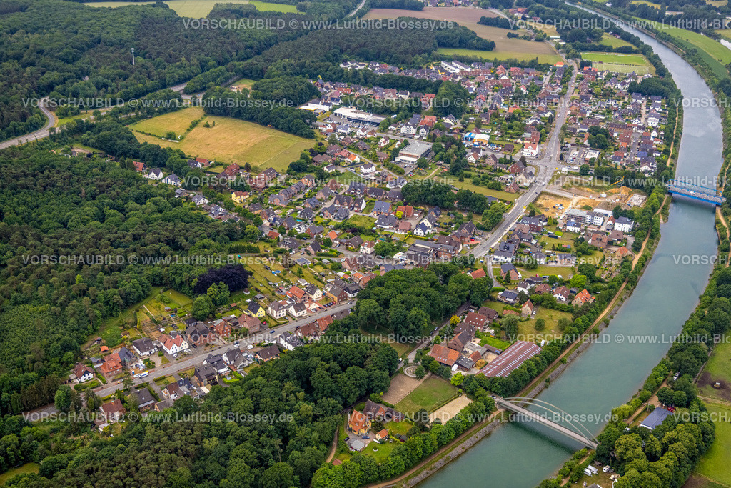 Haltern220604289 | Luftbild, Ortsansicht Bossendorf, mit Baustelle Katharinenhöfe am Wesel-Datteln-Kanal, Haltern am See, Ruhrgebiet, Nordrhein-Westfalen, Deutschland