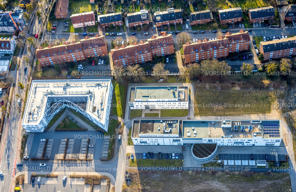 Hamm260203604 | Luftbild, SCI:Q Science Quarter Paracelsuspark, Sci:Q Campusliving, ZFSL Innovationszentrum, Mehrfamilien-Reihenhaus Wohnsiedlung, Hamm, Mitte, Hamm, Ruhrgebiet, Nordrhein-Westfalen, Deutschland