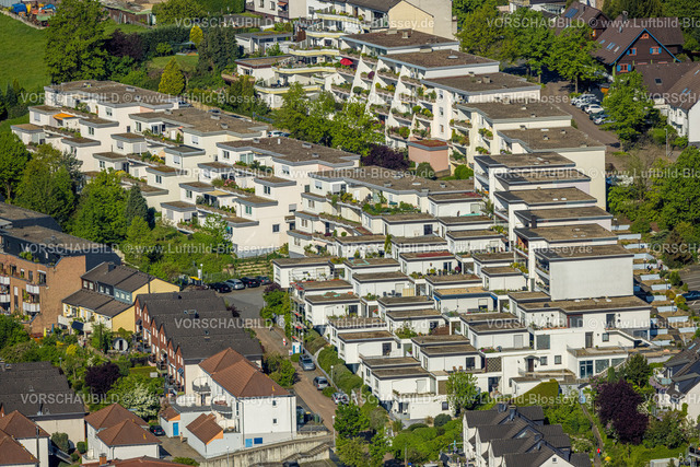 Herdecke240503054 | Luftbild, Terrassenhäuser mit Flachdach, Auf der Heide, Westende, Herdecke, Ruhrgebiet, Nordrhein-Westfalen, Deutschland