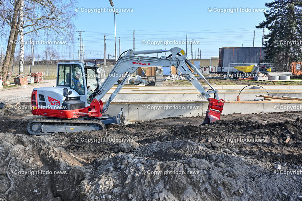 Baustelle Containerdorf Asylanten_ Lunzerstrasse Linz Kleinmünchen_ 04.03.2023-19 | 04.03.2023, Linz, AUT, Lunzerstrasse Kleinmuenchen, im Bild Baustelle Containerdorf Asylanten, Lunzerstrasse Linz Kleinmuenchen, Drohne