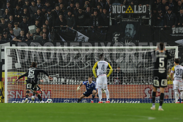 SK Puntigamer Sturm Graz vs LASK – Championship Group    | Graz, Austria, 22.Apr.26 - SOCCER - ADMIRAL Bundesliga, SK Puntigamer Sturm Graz vs LASK. The image shows penalty for Sturm.      