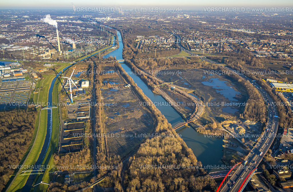 Bottrop230201801 | Luftbild, Hafen Bottrop, Kohlenlager am Rhein-Herne-Kanal, Sturmhof, Welheim, Bottrop, Ruhrgebiet, Nordrhein-Westfalen, Deutschland