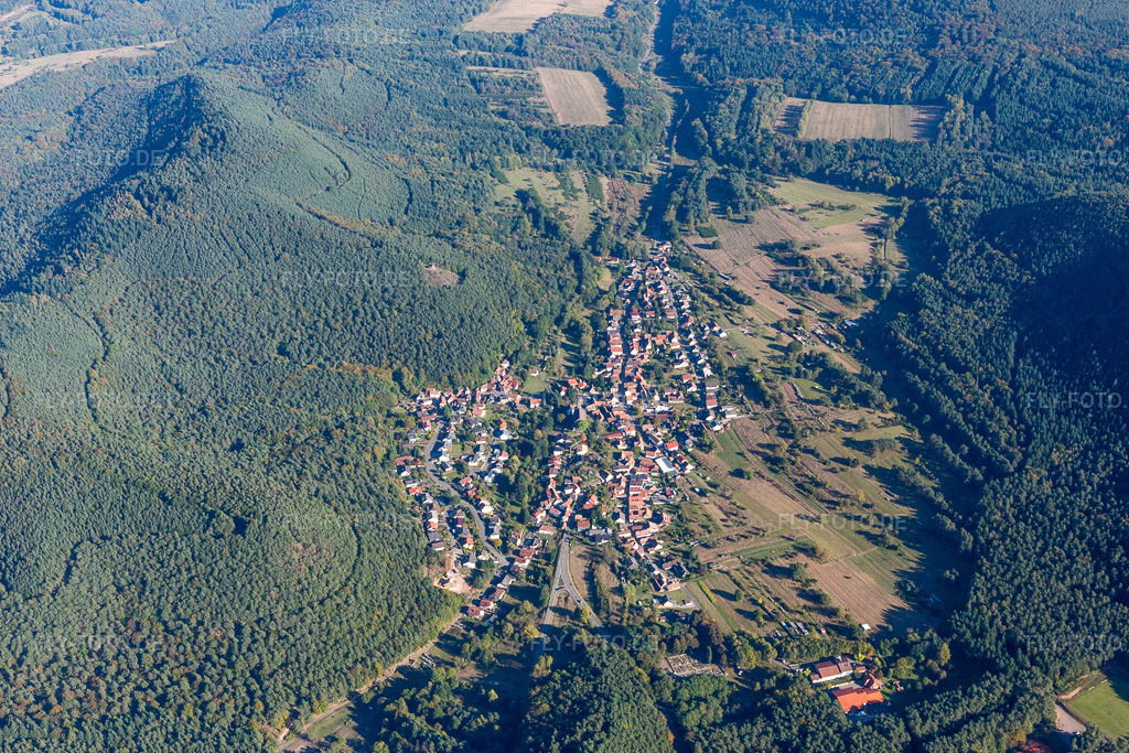 Luftbild: landwirtschaftlichen Feldern und Nutzflächen in Birkenhördt im Bundesland Rheinland-Pfalz in Deutschland. Foto: IMG_095264.jpg vom 16.10.2016 durch Werner Riehm/FLY-FOTO.de