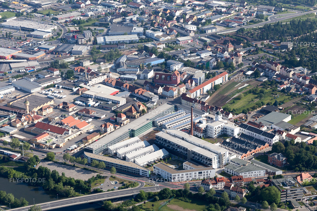 Margaretendamm | Luftbild: Margaretendamm in Bamberg im Bundesland Bayern in Deutschland. Foto: IMG_099822.jpg vom 25.05.2017 durch Werner Riehm/FLY-FOTO.de - Realisiert mit Pictrs.com