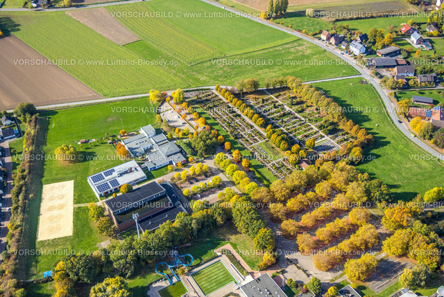 Hamm221003213 | Luftbild, Franz-Voß-Halle, Hammer SportClub 2008, Sport-Kita Grashüpfer, Herbstfarben, Rhynern, Hamm, Ruhrgebiet, Nordrhein-Westfalen, Deutschland