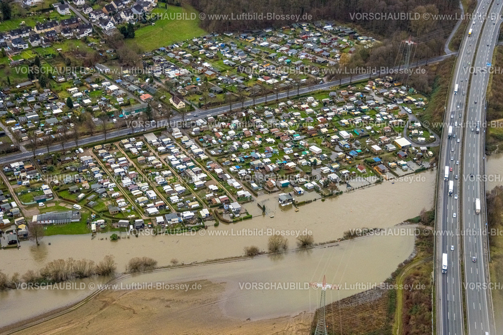 Hagen231201498Ruhr | Luftbild, Ruhrhochwasser, Weihnachtshochwasser 2023, Fluss Ruhr tritt nach starken Regenfällen über die Ufer, Überschwemmungsgebiet Campingplatz CampingClub Garenfeld Ruhrbogen e.V., Westhofen, Schwerte, Ruhrgebiet, Nordrhein-Westfalen, Deutschland