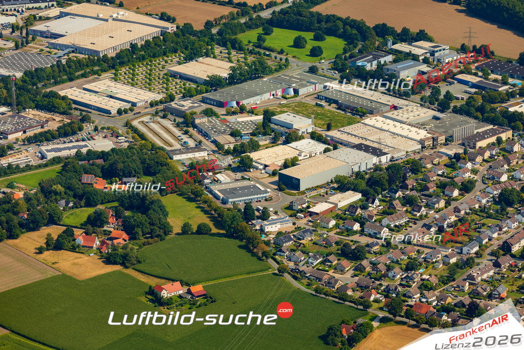 Schötmar Gewerbegebiet Bad Salzuflen Bild- Das Luftbild wurde 2025 vom UL-Flugzeug heraus erstellt ( keine Drohne bzw. Drohnenaufnahme ) - Hochauflösende Luftaufnahme -Nicht vergleichbar mit Google Maps oder Satelittenbilder- Die Geschenkidee !Mit Lizenz und Bildrechte bestellbar - CC