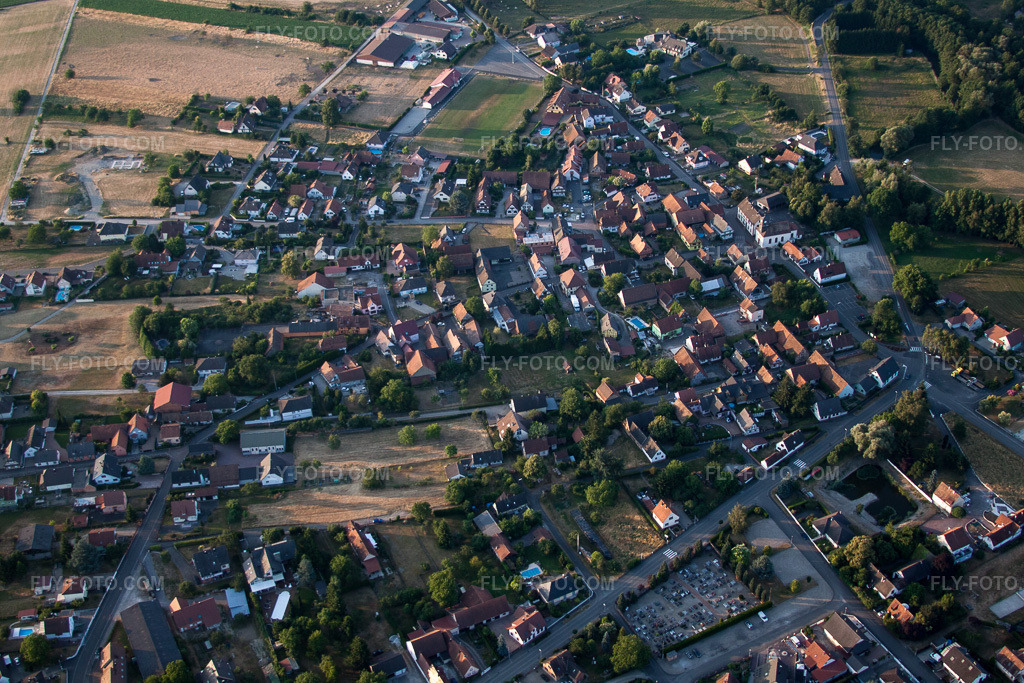 Aerial view: View of the town in Forstfeld in the state Bas-Rhin, France.Photo: IMG_67996.jpg taken on 06/19/2014 by Werner Riehm/FLY-FOTO.comResolution of the original: 4752 x 3168 px