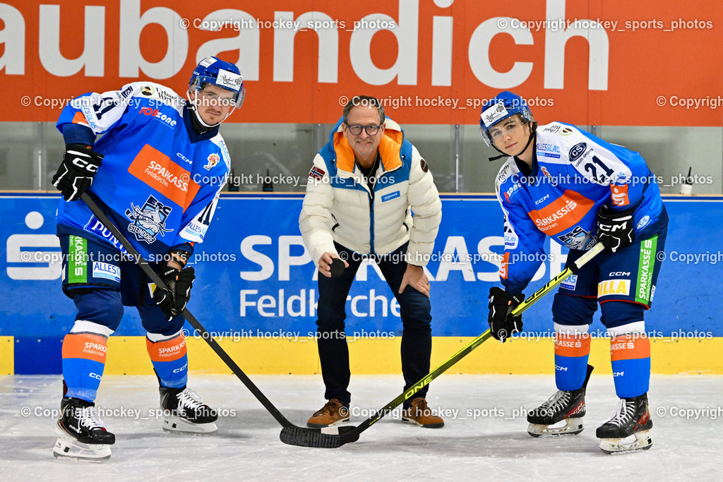ESC Steindorf Sparkasse Feldkirchen Shooting | #21 WALDER PATRIK, Gerhard Schreilechner Sparkasse Feldkirchen, #11 Luka Kalan, ESC Steindorf Sparkasse Feldkirchen Shooting, ESC Steindorf Sparkasse Feldkirchen Shooting am 24.10.2025 in Steindorf (Ossiachersee Halle), Austria, (Photo by Bernd Stefan)