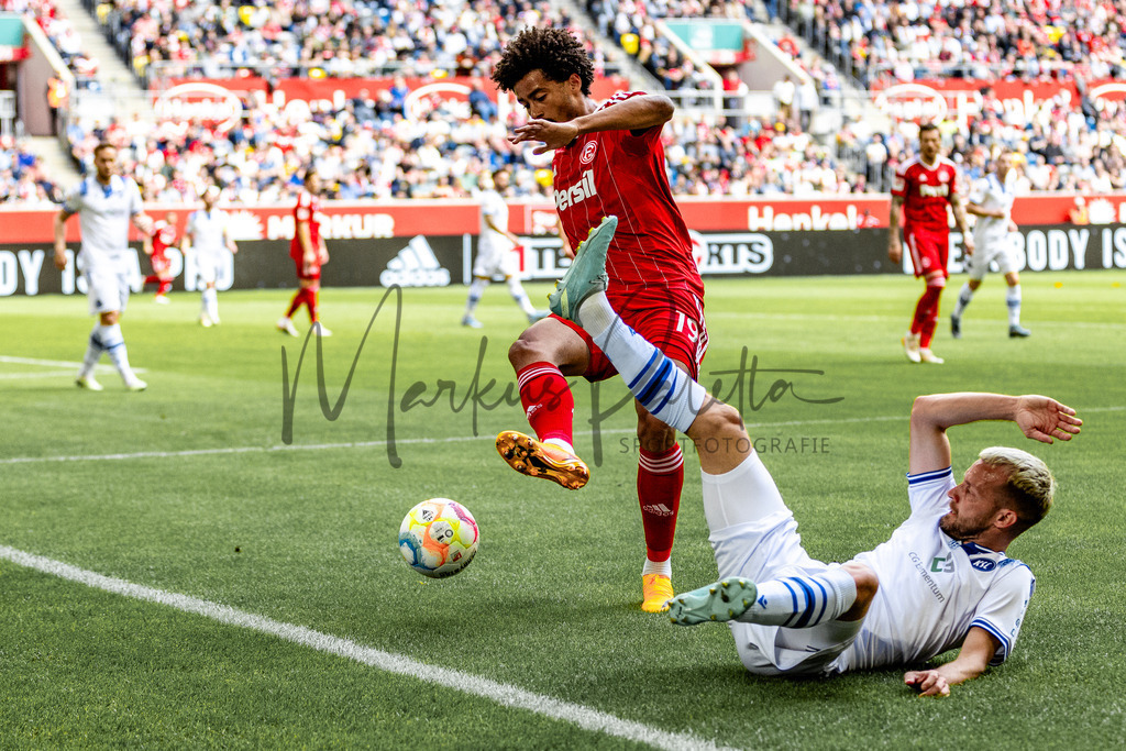 Fortuna Düsseldorf vs. Karlsruher SC | Düsseldorf, 30.04.2023: 2. Bundesliga, 30. Spieltag, Fortuna Düsseldorf gegen Karlsruher SC in der Merkur Arena in Düsseldorf. Foto: sportfotografie.ms | Markus Paletta - Realisiert mit Pictrs.com