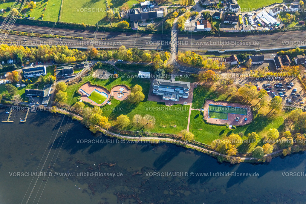Hagen221015176 | Luftbild, Strandhaus am Stadtstrand Familienbad Hengstey, Boele, Hagen, Ruhrgebiet, Nordrhein-Westfalen, Deutschland
